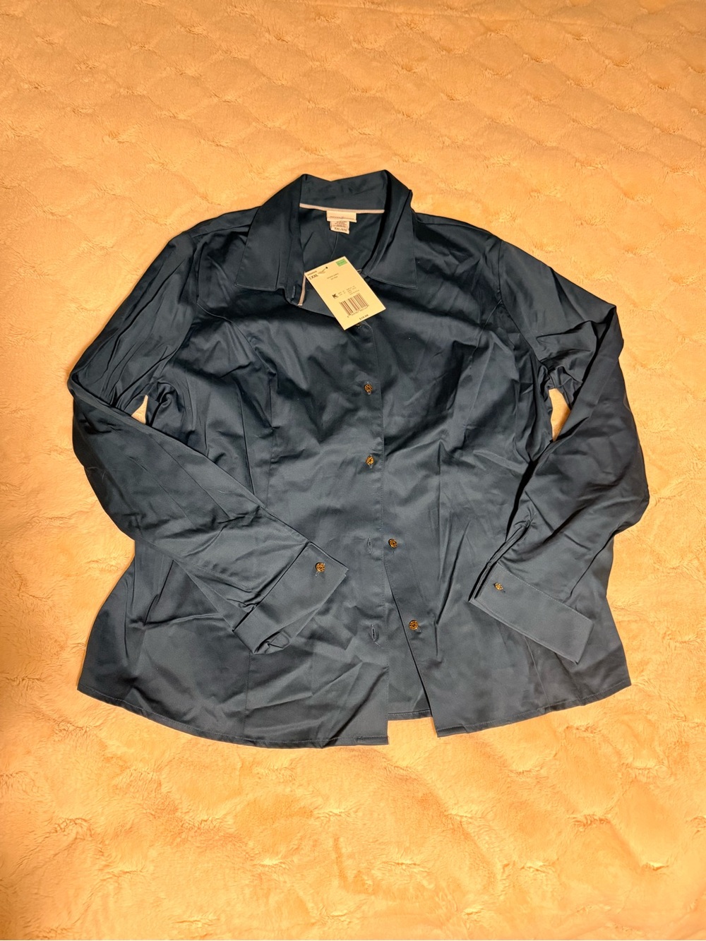 Classic Women's Navy Button-Front Shirt